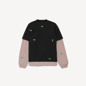 Herre-T-shirt med 520 klistermærker i sort/grøn