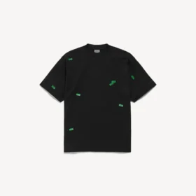 Herre-T-shirt med 520 klistermærker og medium pasform i sort/grøn