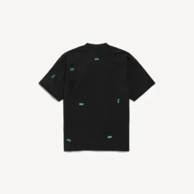 Herre-T-shirt med 520 klistermærker og medium pasform i sort/grøn