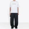 Herre-T-shirt med Balenciaga-logo, behagelig, kortærmet, hvid 612966TIV549040