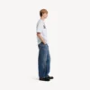 Herre-T-shirt med bumper stickers-motiv i medium pasform, hvid