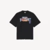 Herre-T-shirt med “Bumper Stickers”-motiv i medium pasform, sort