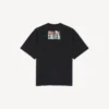 Herre-T-shirt med “Bumper Stickers”-motiv i medium pasform, sort