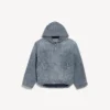 Herrejakke med hætte i mørkeblå Denim