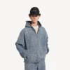 Herrejakke med hætte i mørkeblå Denim