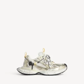 Herresneaker i størrelse 3XL med charms i hvid/gul/sølv/sort