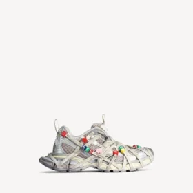 Herresneaker i størrelse 3XL med ekstrem snøring i farven æggeskal/flerfarvet