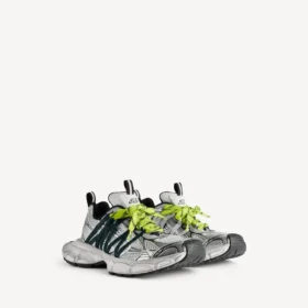 Herresneaker i størrelse 3XL med snørebånd i grå/neongul