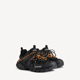 Herresneaker med snørebånd i sort/orange