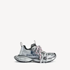 Herresneakers i størrelse 3XL med delt logo i hvid/marineblå/grå
