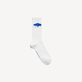 Herrestrømper med Wet Brush-motiv i hvid/blå