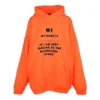 Hi My Name Is-hettetrøje “Fluorescerende orange/sort” 651799TKVK57513