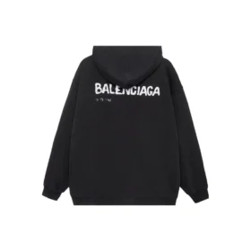 Håndtegnet Balenciaga-hettetrøje i medium pasform “Black” 600583TOVO61070