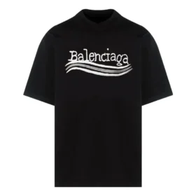 Håndtegnet Balenciaga-T-shirt “Black” 641675TNVE71197