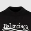 Håndtegnet Balenciaga-T-shirt “Black” 641675TNVE71197