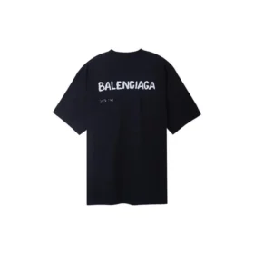 Håndtegnet Balenciaga T-shirt, Large Fit “Black” 641675TOVO51070