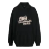 Håndtegnet BB Icon-hettetrøje i stor størrelse “Black” 620973TNVQ11059