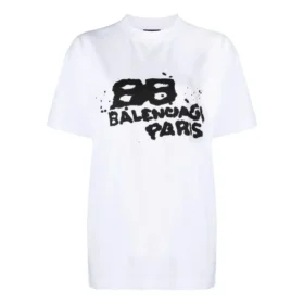 Håndtegnet BB Icon T-shirt, medium pasform, “Hvid” 612965TNVN49040