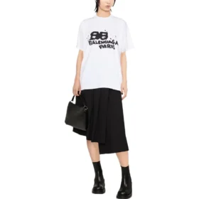 Håndtegnet BB Icon T-shirt, medium pasform, “Hvid” 612965TNVN49040