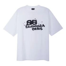 Håndtegnet BB Icon-T-shirt, medium pasform, “White Black” 612966TNVN49040