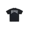 Håndtegnet T-shirt i medium pasform “Black Faded” 764235TPVU41569