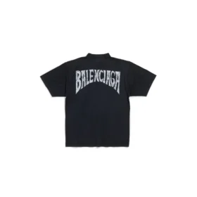 Håndtegnet T-shirt i medium pasform “Black Faded” 764235TPVU41569