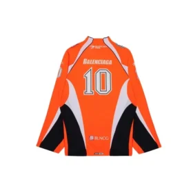 Hockey-T-shirt med paneler og lange ærmer “Orange” 657105TKV247074