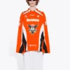 Hockey-T-shirt med paneler og lange ærmer “Orange” 657105TKV247074