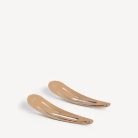 Holli XXL-hårspænde-sæt til kvinder, 2 stk., i beige/skinnende sølv