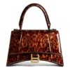 Hourglass lille håndtaske med skildpaddeskalsmønster “Brown” 5935462AAZK2126