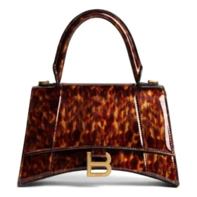Hourglass lille håndtaske med skildpaddeskalsmønster “Brown” 5935462AAZK2126
