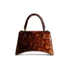 Hourglass lille håndtaske med skildpaddeskalsmønster “Brown” 5935462AAZK2126