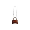 Hourglass lille håndtaske med skildpaddeskalsmønster “Brown” 5935462AAZK2126