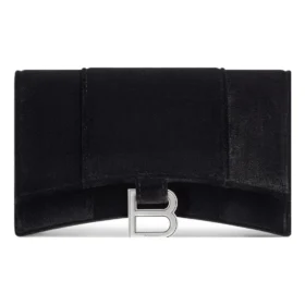 Hourglass Velvet Jersey-pung med kæde “Black” 6560502AAPT1000