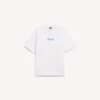 Hvid T-shirt til mænd med skitseret motiv og medium pasform