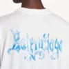 Hvid T-shirt til mænd med skitseret motiv og medium pasform
