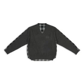 Hybrid-T-shirt med V-hals “Anthracite Black White” 704271T41301163