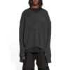 Hybrid-T-shirt med V-hals “Anthracite Black White” 704271T41301163