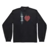 I Love langærmet T-shirt, medium pasform, “Black” 744449TOVH39034