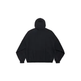 I Love Paris Balenciaga-hettetrøje, Large Fit “Black Faded” 803265TRVM61041