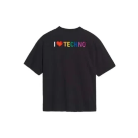 I Love Techno broderet, sort 556089TDV201000