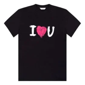 I Love U-tryk, kortærmet, sort 612965TJVL51070