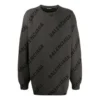 Intarsia-strikket trøje med logo “Grey” 625970T31781262