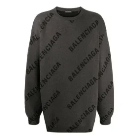 Intarsia-strikket trøje med logo “Grey” 625970T31781262