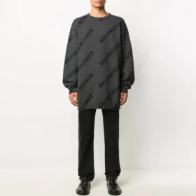 Intarsia-strikket trøje med logo “Grey” 625970T31781262