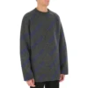 Intarsia-strikket trøje med logo “Mørkegrå” 623283T15671035