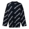 Intarsia-strikket trøje med logo “Sort” 623283T15674177