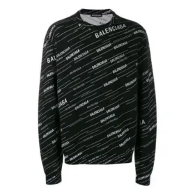 Jacquard-logo-trøje med rund hals “Black” 555381T15241070