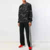 Jacquard-logo-trøje med rund hals “Black” 555381T15241070