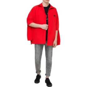Jakke med dobbelt ærme og lynlås “Red” 602278TG0116010